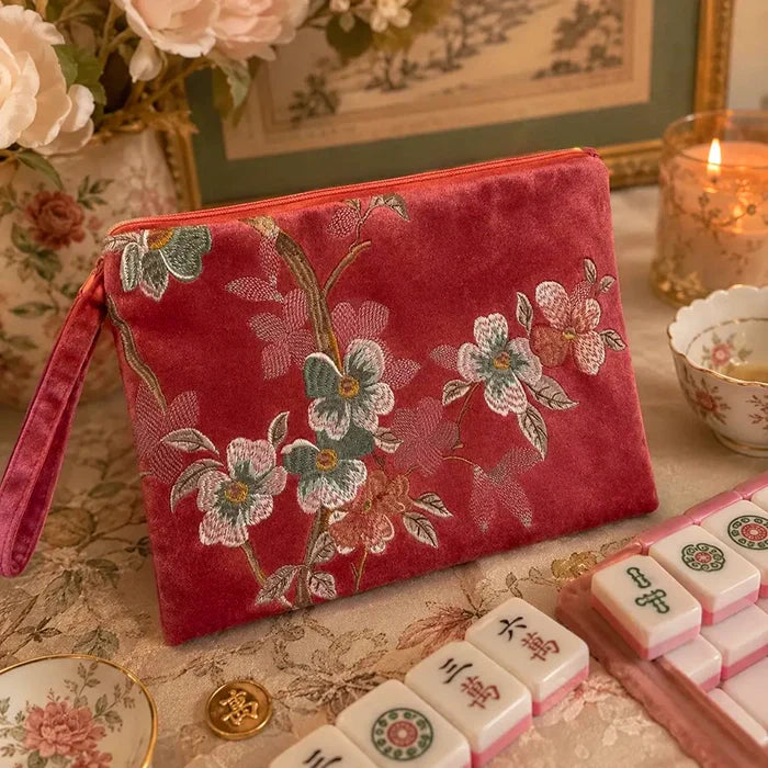 Soft Floral Mahjong Clutch — Bag