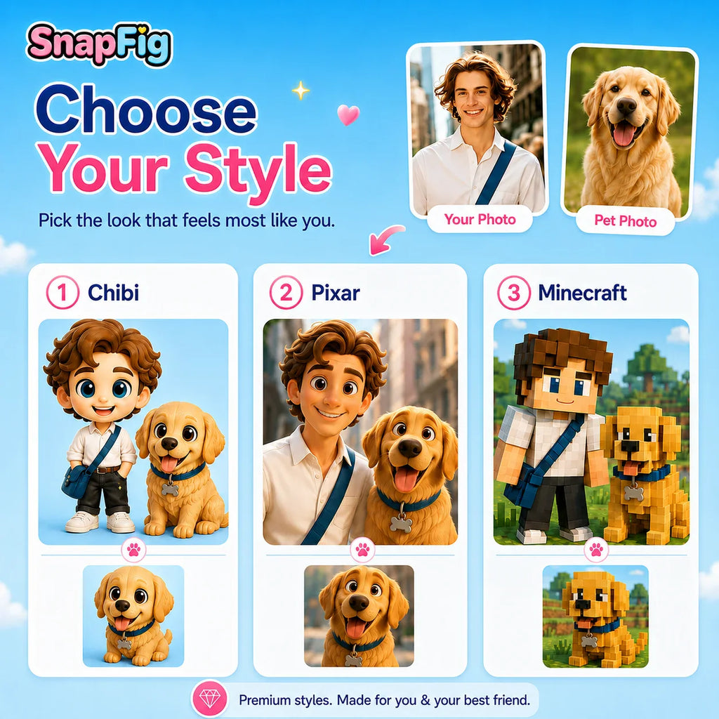 Custom Pet Keychain & Bag Charm - 3D Figure from Your Photo