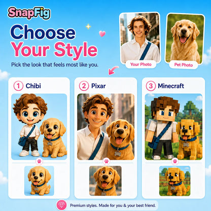 Custom Pet Keychain & Bag Charm - 3D Figure from Your Photo