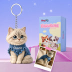 Custom Pet Keychain & Bag Charm - 3D Figure from Your Photo
