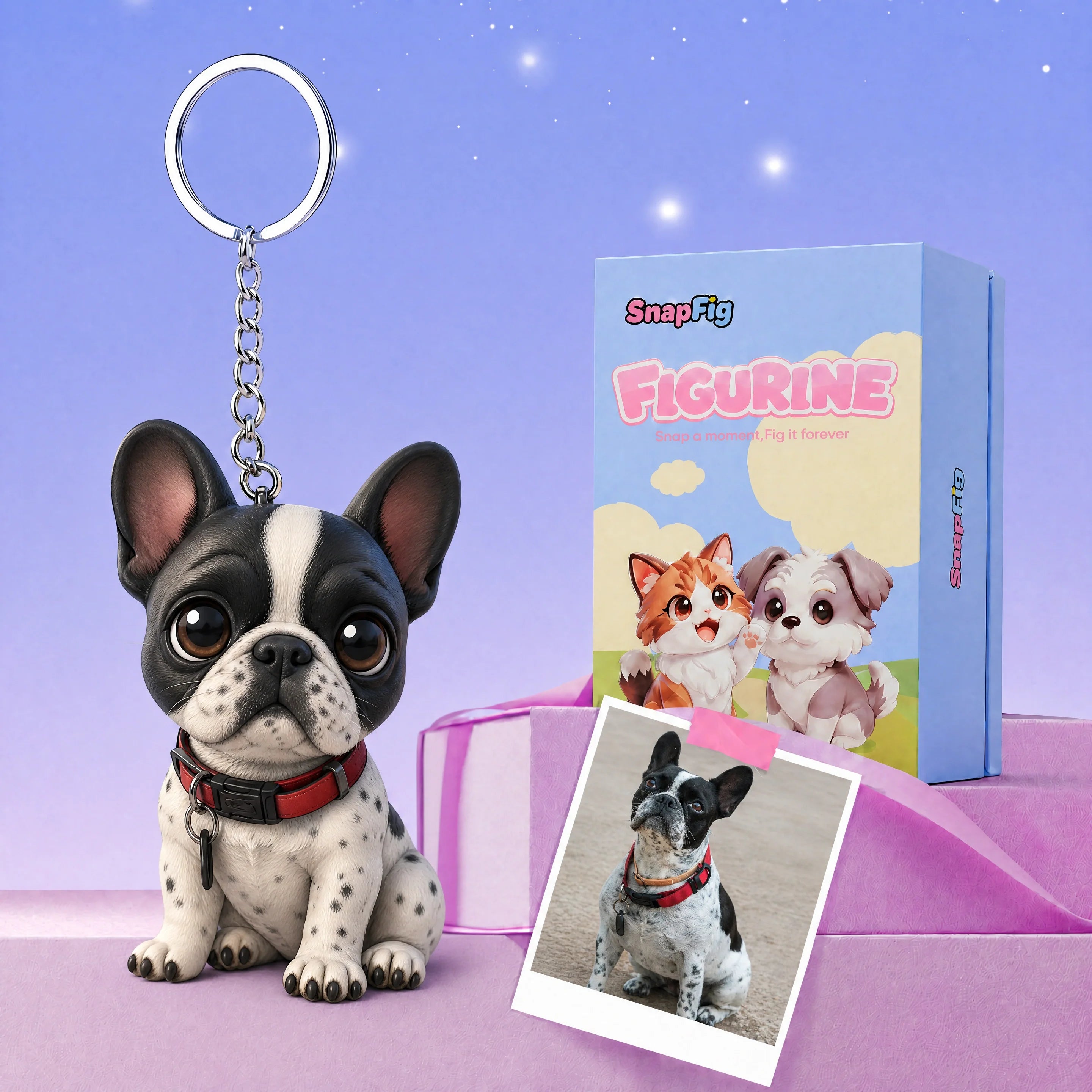 Custom Pet Keychain & Bag Charm - 3D Figure from Your Photo