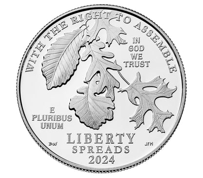 First Amendment to the United States Consitution 2024 Platium Coin Right to Assemble