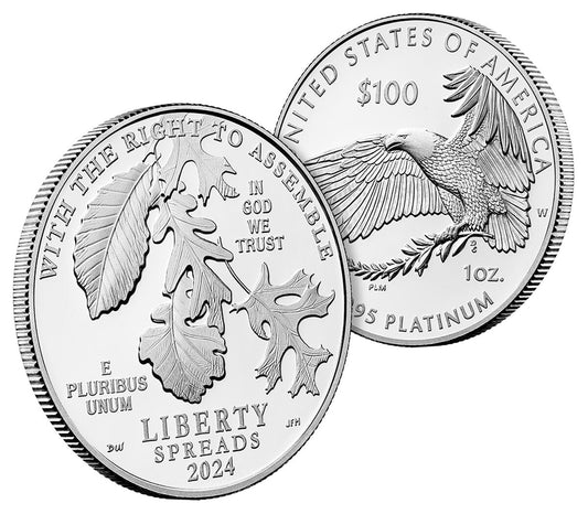 First Amendment to the United States Consitution 2024 Platium Coin Right to Assemble