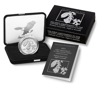 First Amendment to the United States Consitution 2024 Platium Coin Right to Assemble