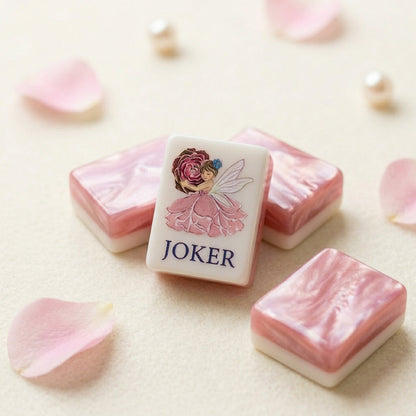 Pink Floral Mahjong Set — 160 Glossy Tiles