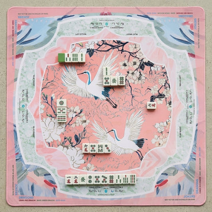 Heron Mahjong Mat — Neoprene Roll-Up