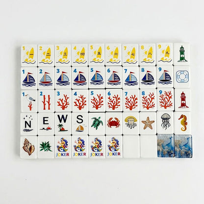 Ocean Blue Mermaid Mahjong — 160 Tiles