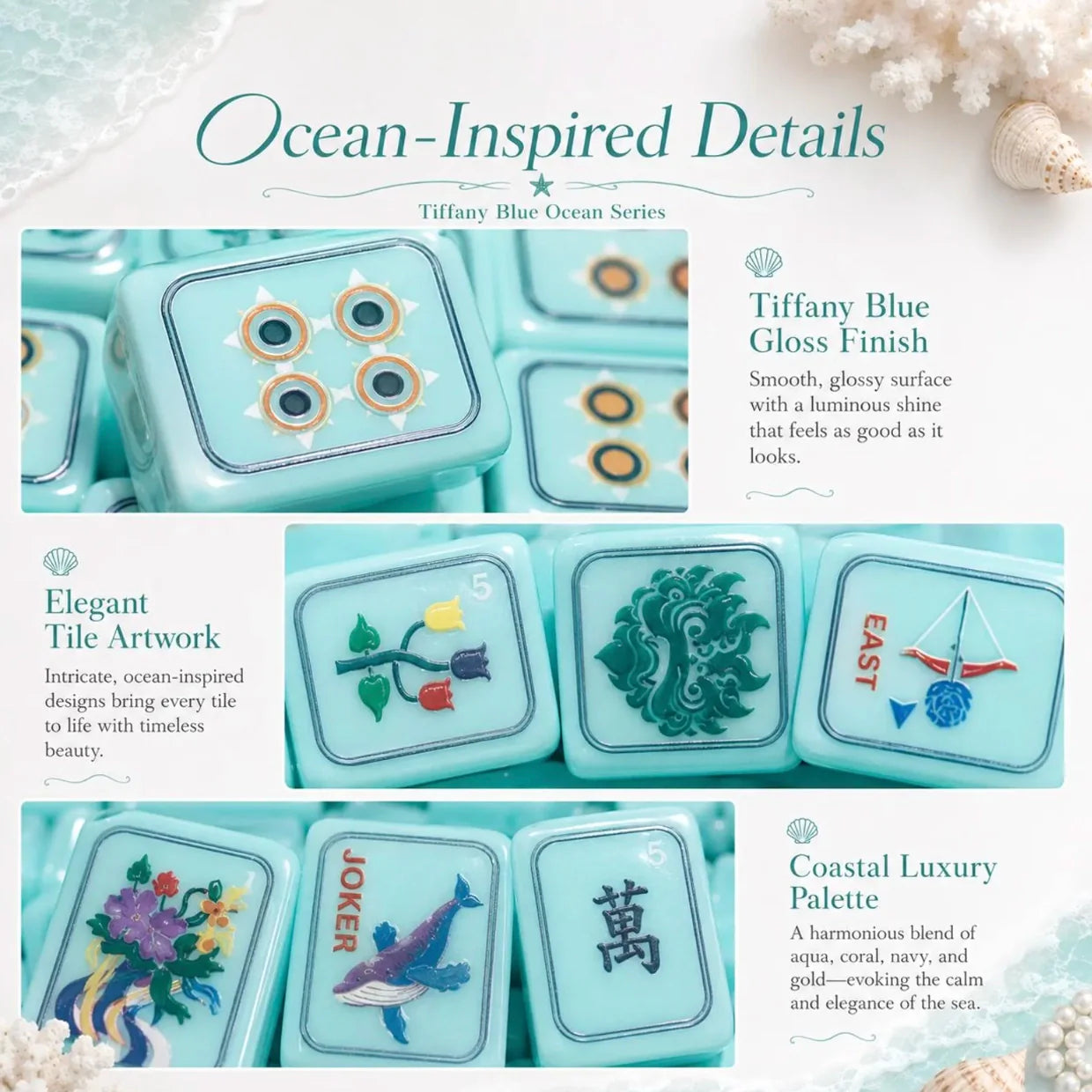 Ocean Mahjong Set — 160 Tiles